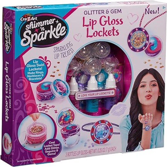 SNS Glitter & Gem Lip Gloss Locket